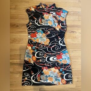 ABS Allen Schwartz Black Floral Mini Dress